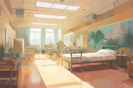 医院病房平面插图图片