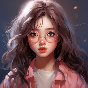 二次元青春美少女创意插图背景图片