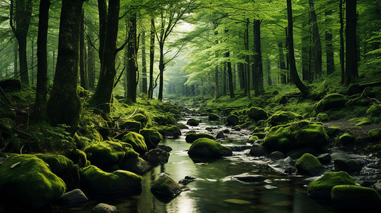 森林中的自然景观图片