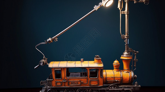 机车底座的创意台灯背景图片