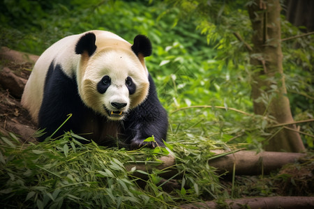 吃竹子的大熊猫图片