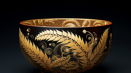 手工雕刻的传统瓷碗图片