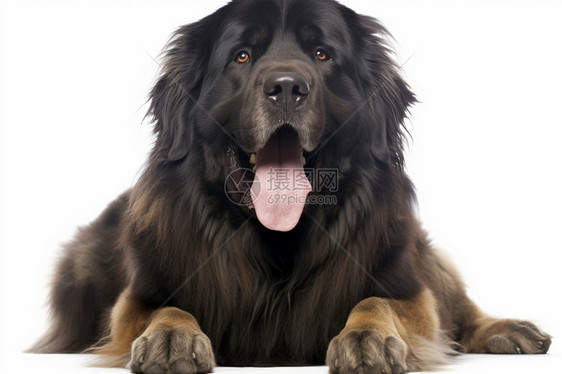 黑皮毛大型藏獒犬图片
