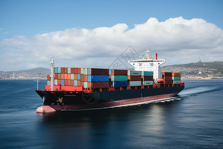运输集装箱货物的轮船图片