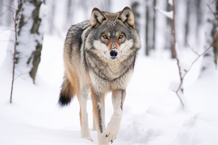 寒冷地区的野狼图片