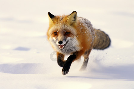 冬天雪地上的动物图片