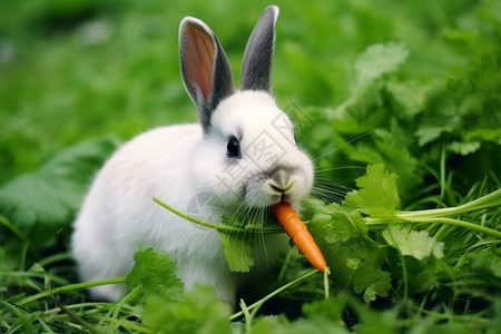 吃胡萝卜的兔子图片