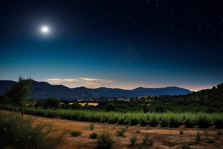 风景优美的农村夜景图片