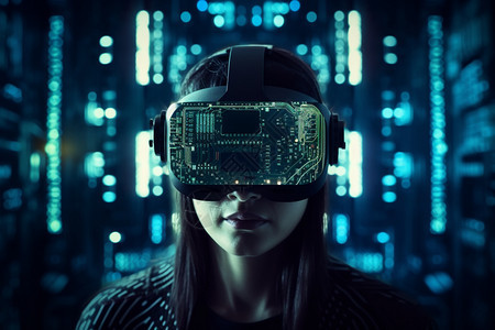 高科技虚拟VR眼镜背景图片