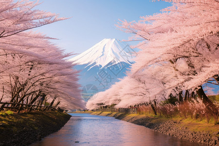 东京风景美丽的富士山景观背景