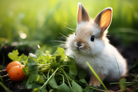 正在吃萝卜的小兔子图片