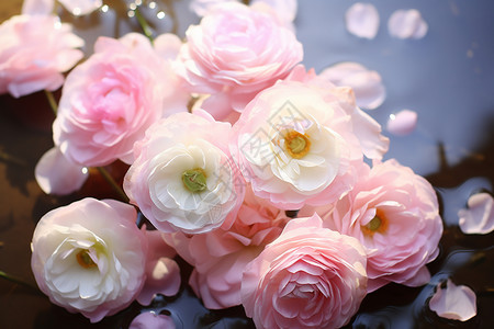 纪念日的浪漫粉色玫瑰花背景图片