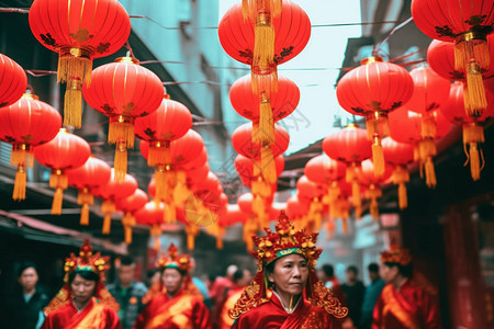 传统中国新年场景图片