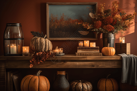 秋天里的乡下房间背景图片