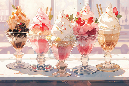 梦幻圣代冰淇淋图片