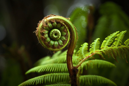 热带雨林中的螺旋植物图片