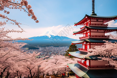 美丽的富士山景观图片