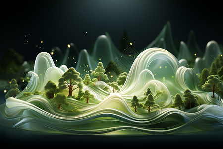 绿色生命植物创意背景图片