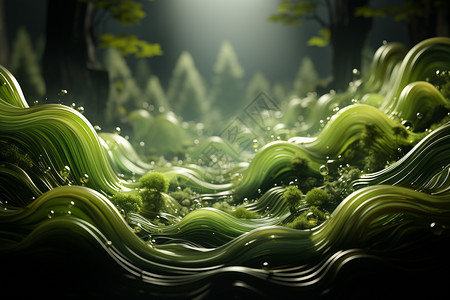 绿色自然植物流体壁纸图片