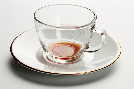 透明的玻璃茶杯背景图片