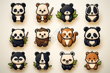 可爱熊猫图标图片