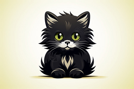 可爱黑猫形象背景图片