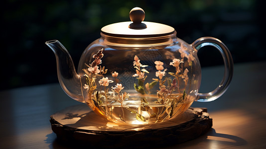 透明茶壶的概念图图片