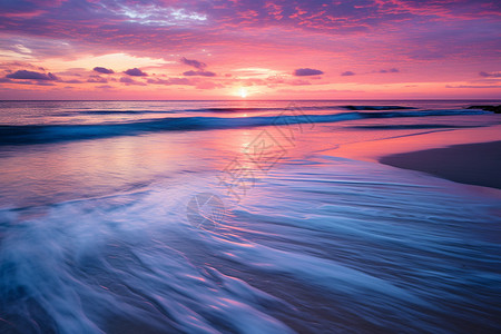 浪漫海景夏天天空日落浪漫大海背景