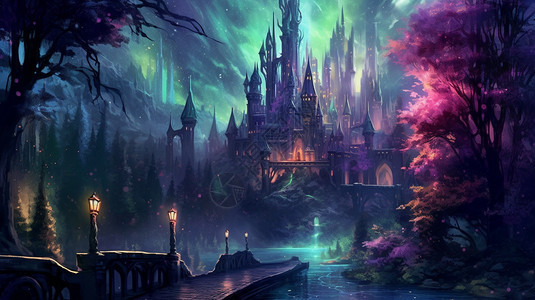 魔法森林城堡平面插图图片