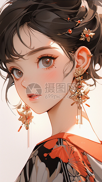 二次元大眼睛美少女插图图片