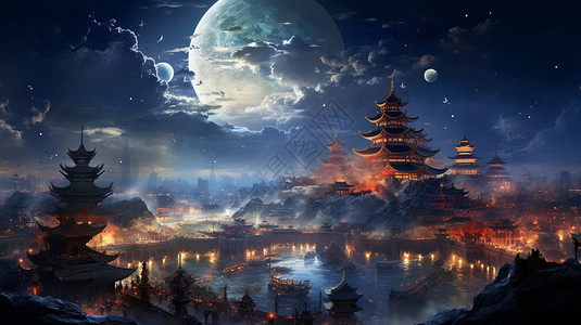 梦幻繁华的夜景图片