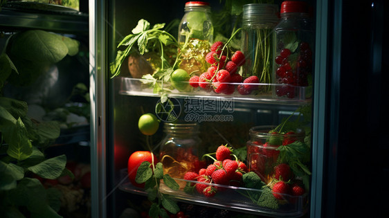 冰箱里的新鲜水果图片