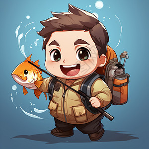 钓鱼的男孩背景图片