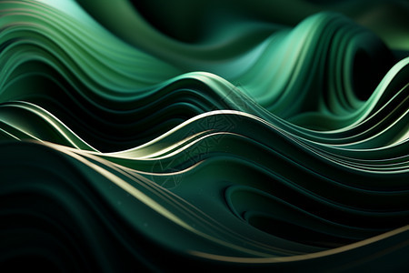 抽象3d绿色波浪墙纸背景图片