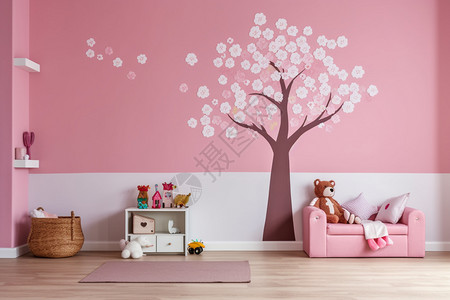 粉色的儿童房图片