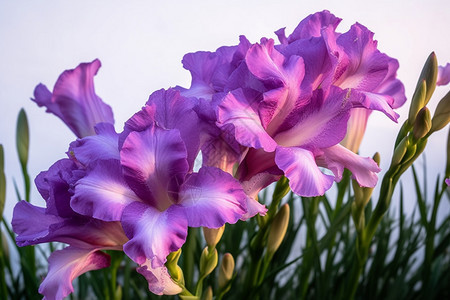 绽放的紫色花朵图片