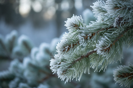 冬季冻结的松树图片