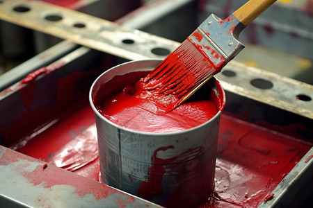 红色颜料油漆粉刷服务背景