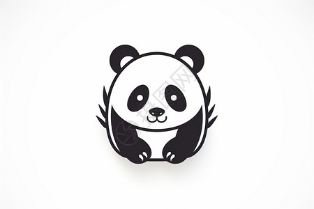 简约Q版卡通熊猫插图背景图片