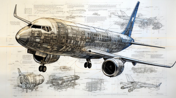 飞机模型的绘画图学习图片