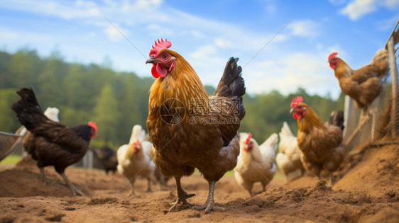 农村养殖的鸡图片