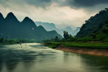 美丽的山间自然景观图片