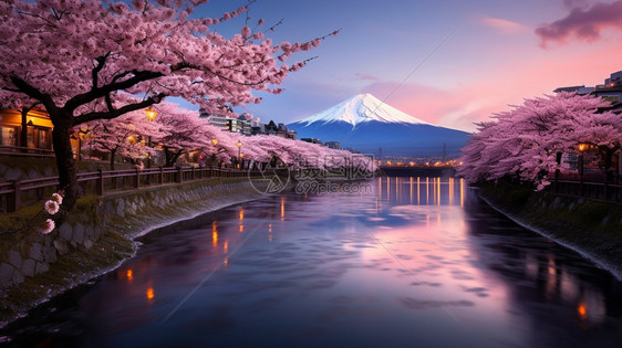 日本富士山的美丽景观图片