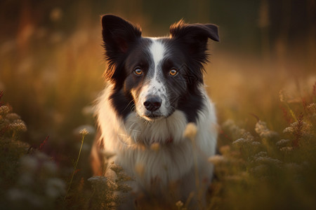 草地上的牧羊犬图片