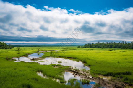 北海道的沼泽风景图片