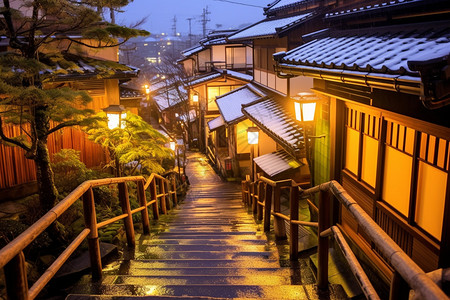 日本传统建筑传统的日式民宿背景