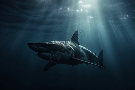深海中威猛的鲨鱼图片