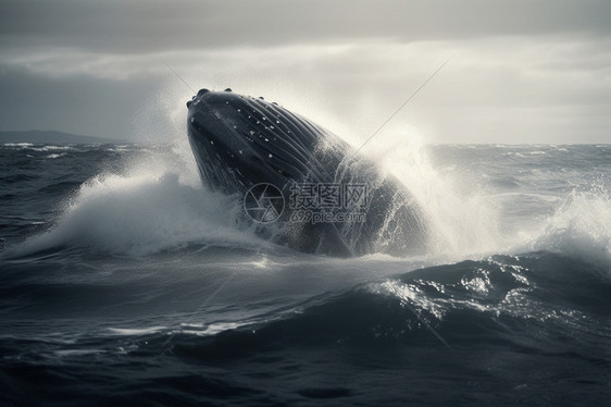 跃出海面的座头鲸图片