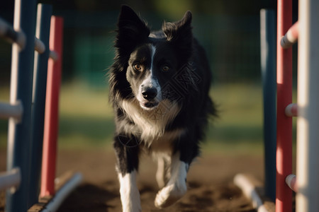 敏捷性练习的牧羊犬图片