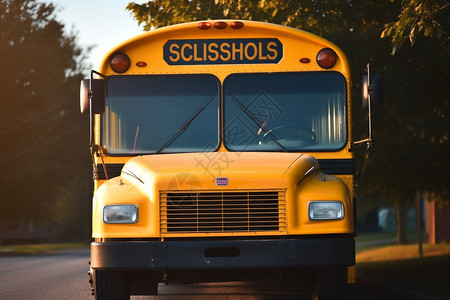 学校的公共汽车图片